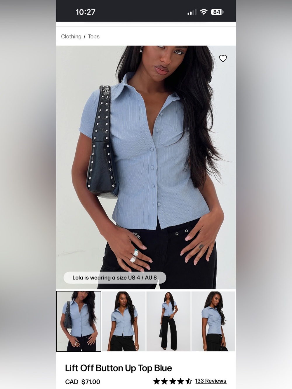 🌹5 for $50🌹Princess Polly Light Blue Pinstripe Button-Down Shirt
